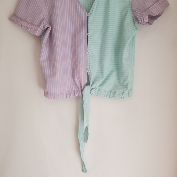 209 wst 38 Women's Medium Button Down Tie Top - Picture 8 of 8